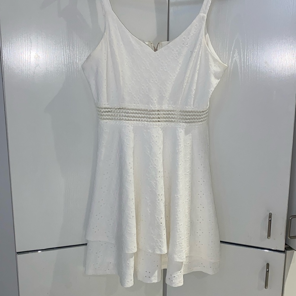 White Eyelet Sleeveless Dress